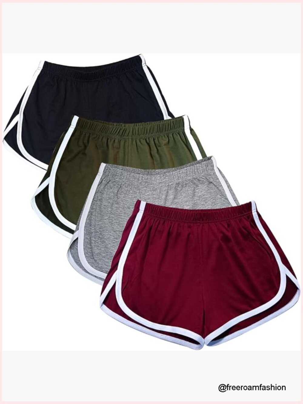 4 Pack Women's Cotton Yoga Dance Athletic Shorts
